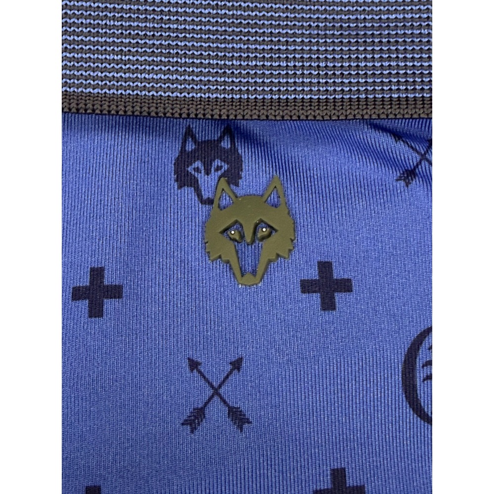 Greyson Mens XL Blue Monogram Wolf Head G Logo Golf Polo Shirt - Picture 9 of 13